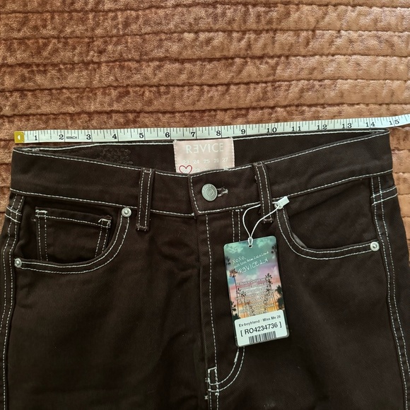 Revice brown miss me ex-boyfriend new with tags, white seam button fly, size 28 - Picture 4 of 13